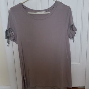 NWOT Tan Shirt with Cutout sleeve detail